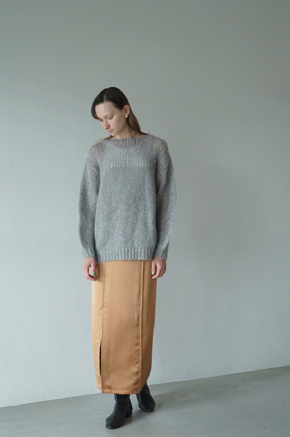 HALF SHEER LOOSE MOHAIR KNIT TOPS – THEMARKET