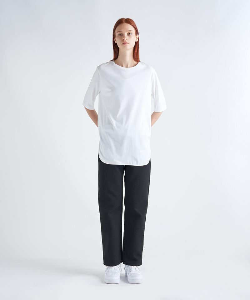 SUVIN 60/2 | ROUND HEM T-SHIRT -WHITE