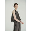 PILE FLARE TANK TOPS -BROWN-