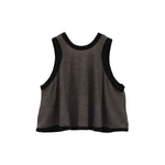 PILE FLARE TANK TOPS -BROWN-