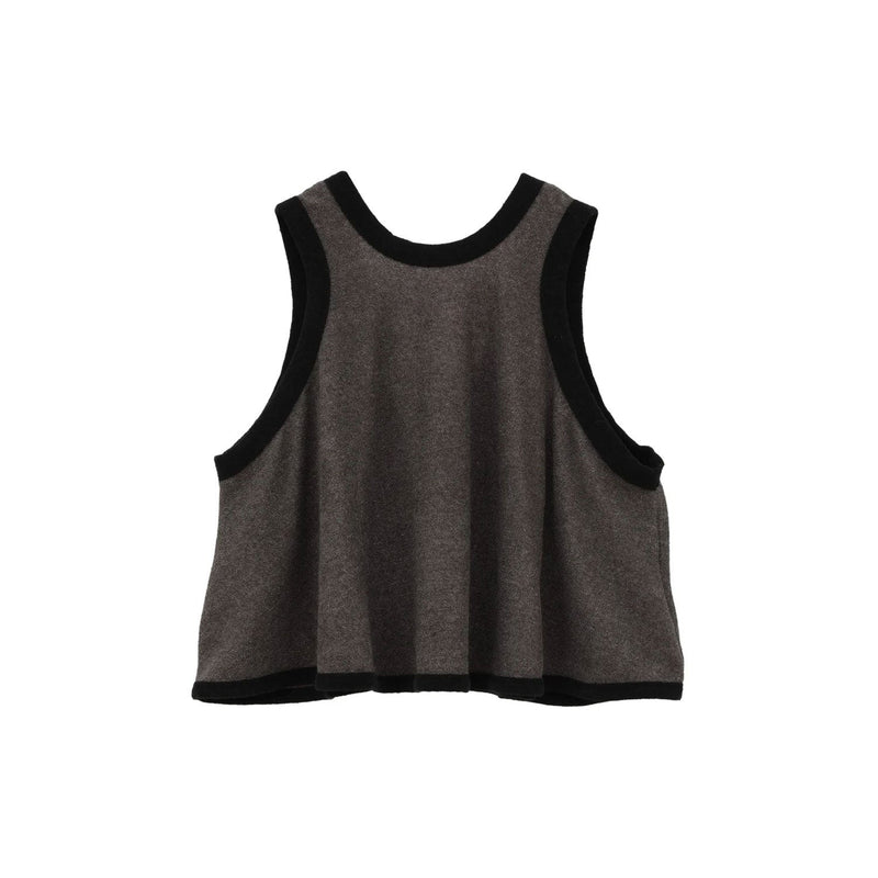 PILE FLARE TANK TOPS -BROWN-