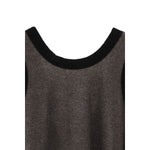 PILE FLARE TANK TOPS -BROWN-