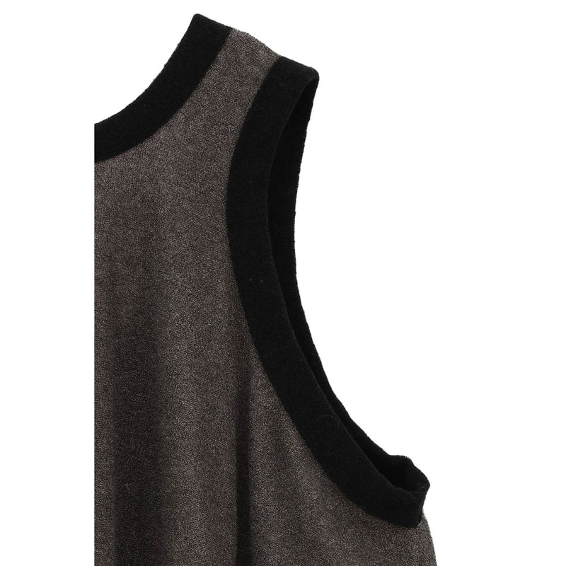 PILE FLARE TANK TOPS -BROWN-