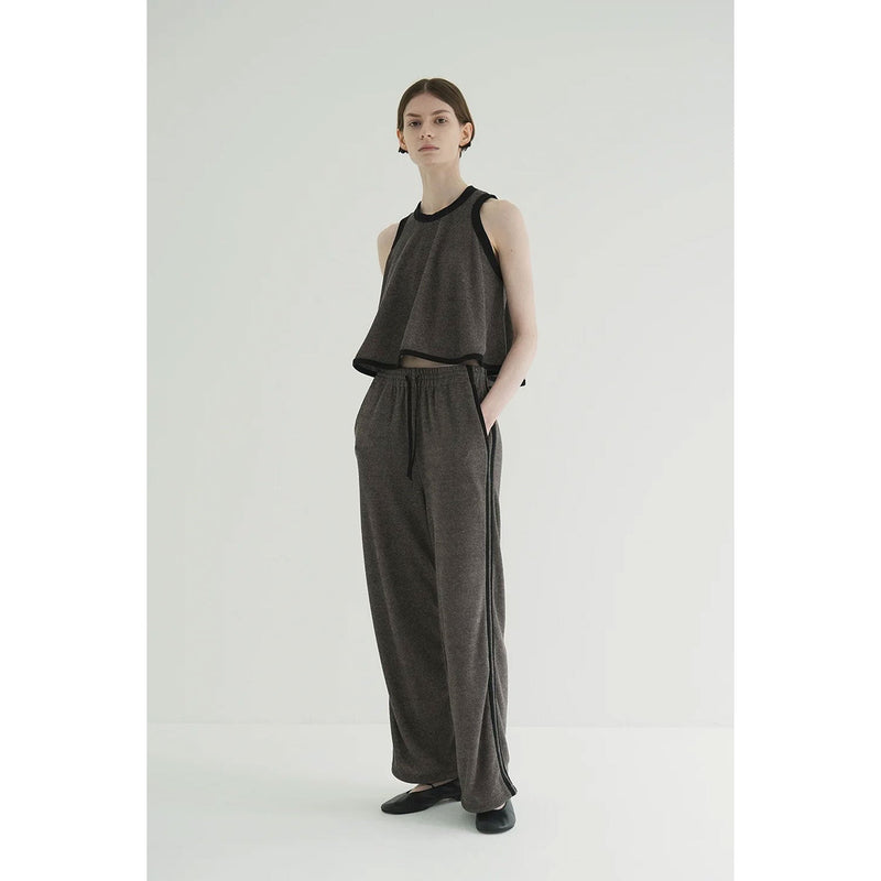 PILE LINE PANTS -BROWN-