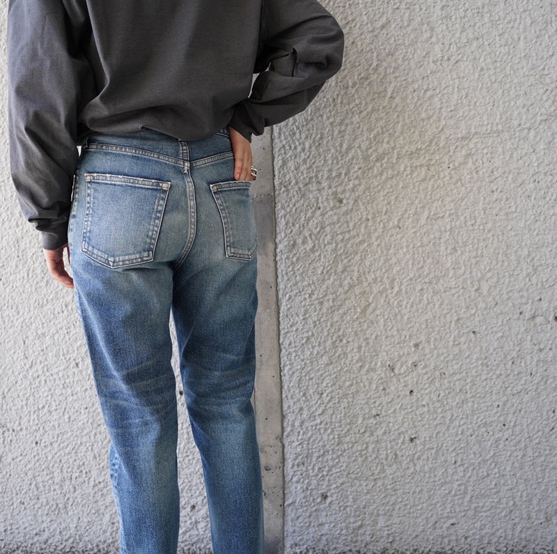 TAPERED JEANS -USED BLUE