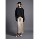 KAYA TUCKED HEM TOP -CHOCOLATE-