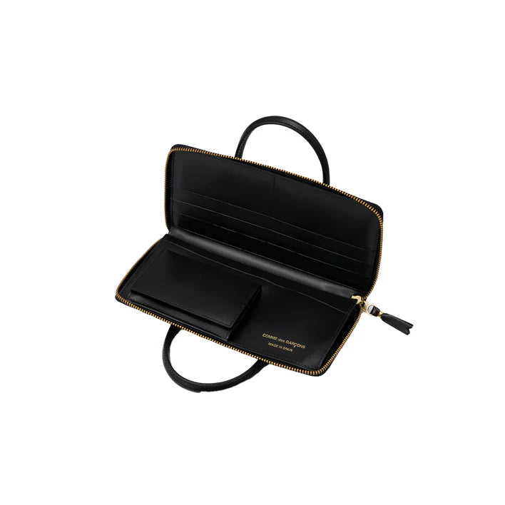 Long Zip Around Wallet With Handle -BLACK-