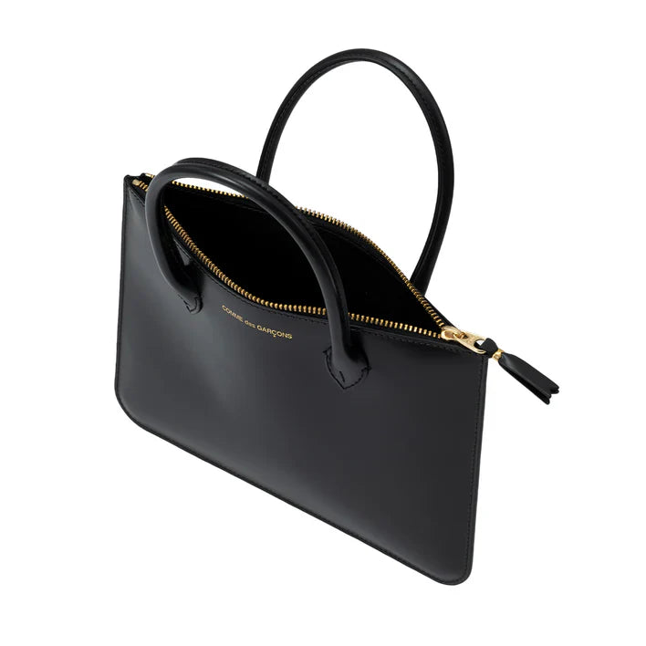 Zip Large Pouch With Handle -BLACK-
