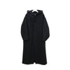 MELTON HOODED WORK COAT-BLACK-