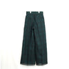 SHEER PLAID WIDE PANTS-GREEN-