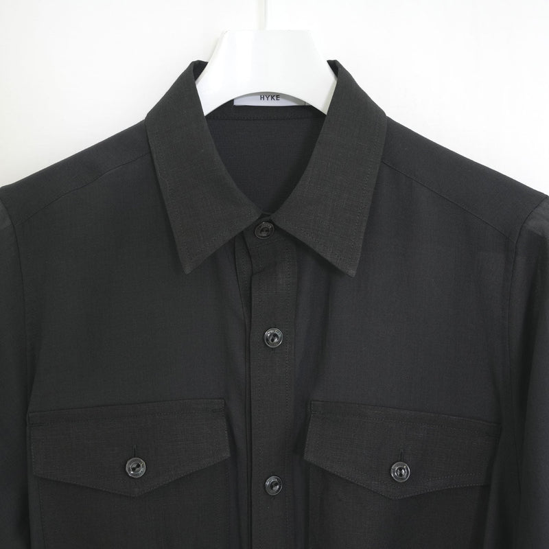 SHEER TWILL DRESS-BLACK-