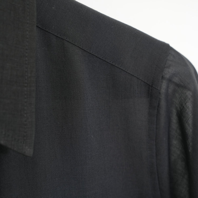 SHEER TWILL DRESS-BLACK-