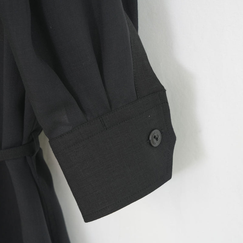 SHEER TWILL DRESS-BLACK-