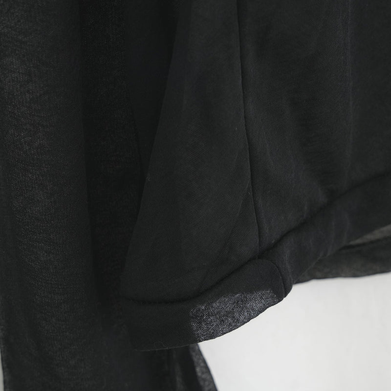 SHEER LAYERED POLO-BLACK-