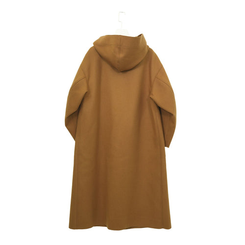 MELTON HOODED WORK COAT-COYOTE BROWN-