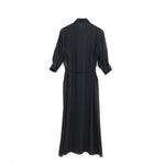 SHEER TWILL DRESS-BLACK-