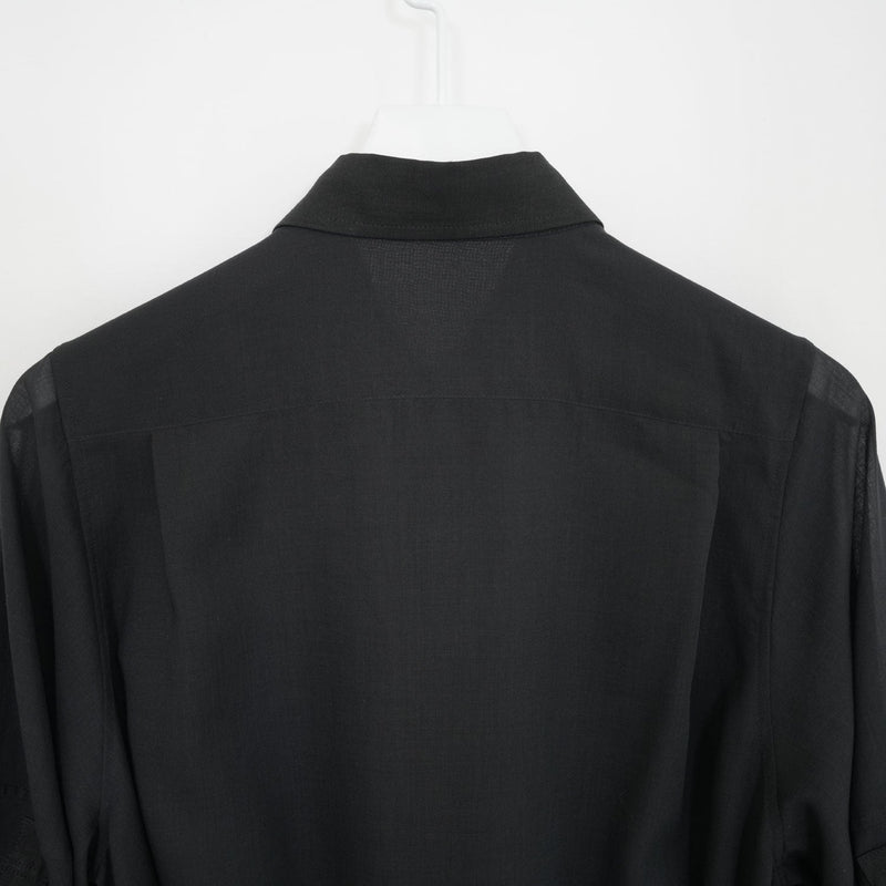 SHEER TWILL DRESS-BLACK-