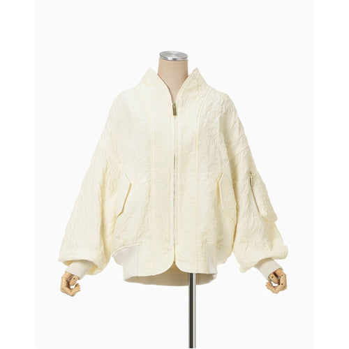 Floral Jacquard Triple Cloth Jacket -ecru-