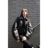 FAKE LEATHER BALLOON JACKET-BLACK-