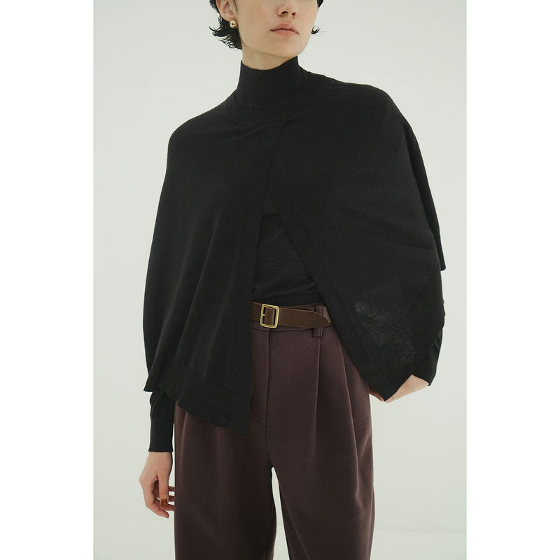 CAPE SET KNIT TOPS -CAMEL-