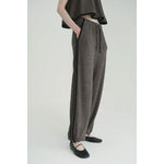 PILE LINE PANTS -BROWN-