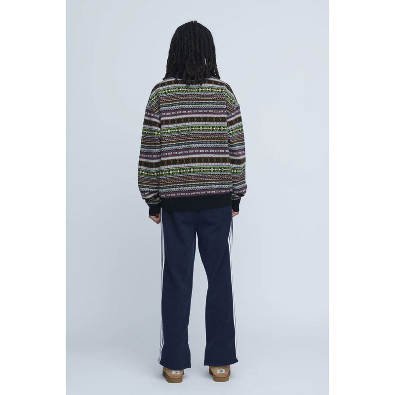Fleece Loose Fit Track Pants -NAVY-