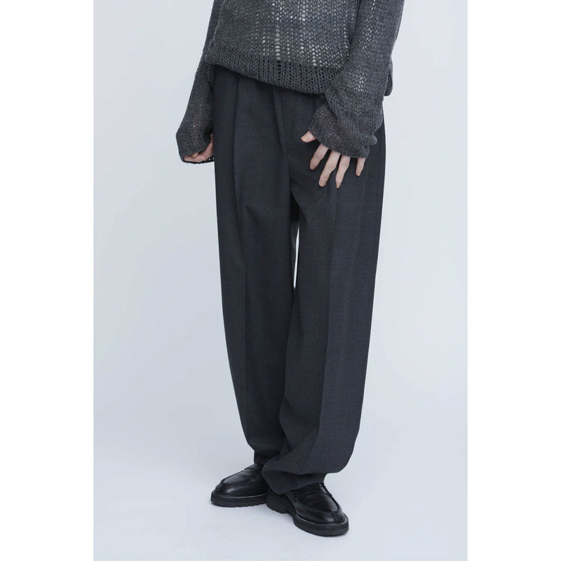 Wool Relax Pants -GREY-
