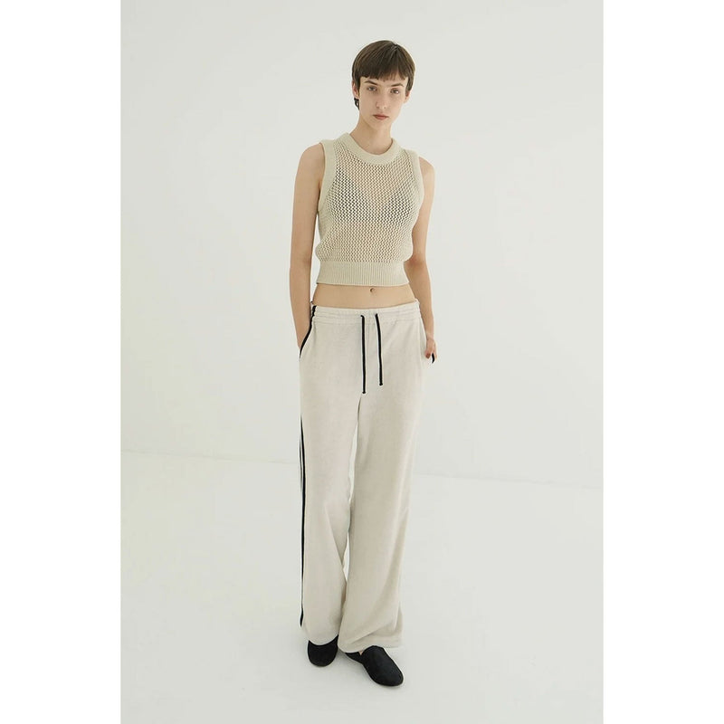 PILE LINE PANTS -BROWN-