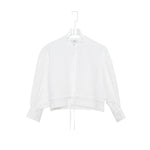 COTTON BALLOON SLEEVE BLOUSE-WHITE-