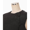 Floral Jacquard Rounded Down Vest - black