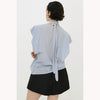 SQUARE SLEEVE BLOUSE -BLUE-