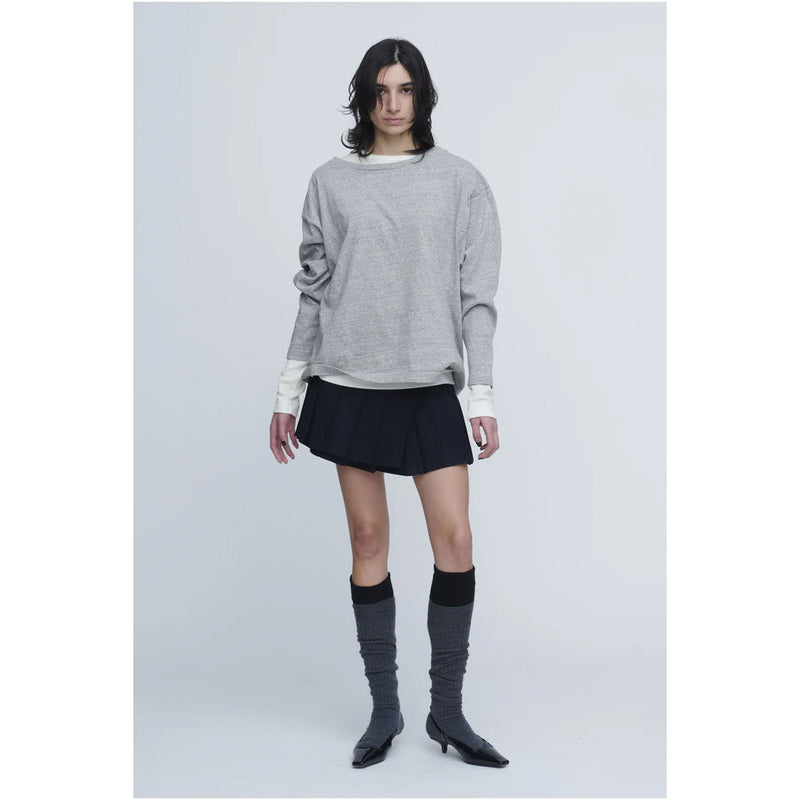 Plating Rib Layered Tee -WHITE×LT.GREY-