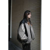 FAKE LEATHER BALLOON JACKET-BLACK-