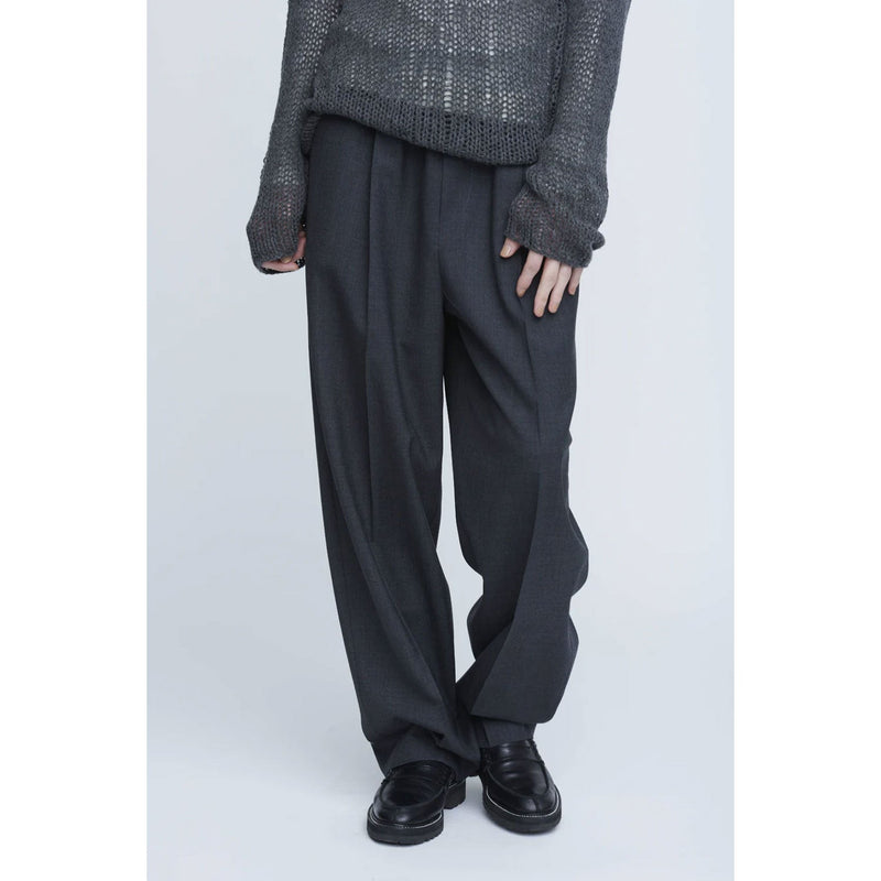 Wool Relax Pants -GREY-
