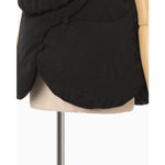 Floral Jacquard Rounded Down Vest - black
