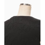 Floral Jacquard Rounded Down Vest - black