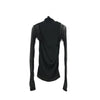 SHEER TWIST BACK TOP-BLACK-