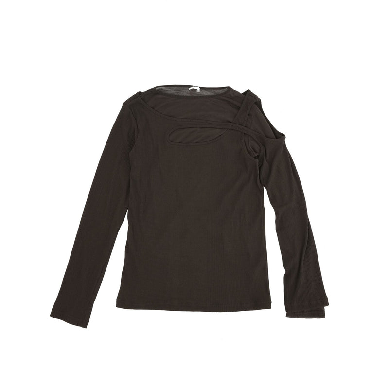 SHEER MAZE TOP-BLACK-