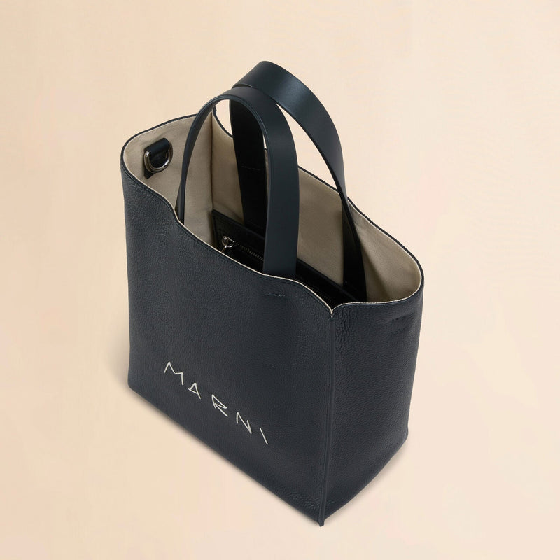 Museo Soft mini bag in black leather, Marni Mending