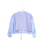 COTTON BALLOON SLEEVE BLOUSE-WHITE-