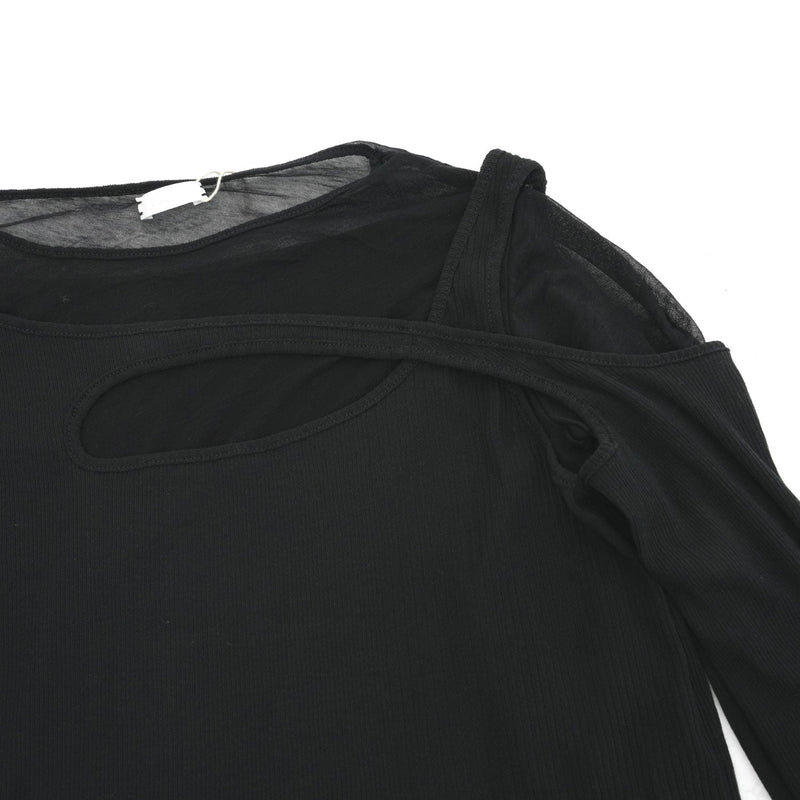 SHEER MAZE TOP-BLACK-