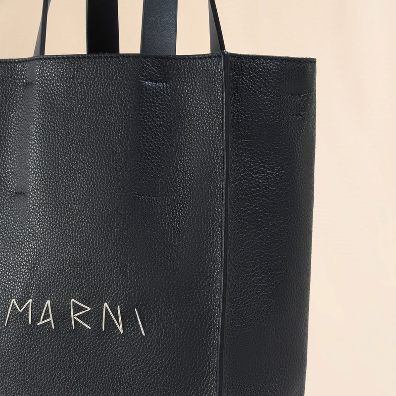 Museo Soft mini bag in black leather, Marni Mending