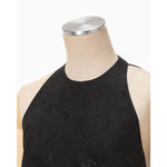 Floral Jacquard Camisole Dress - black