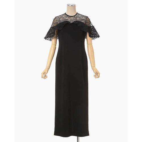 Tulle Lace Classic Dress - black