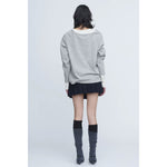 Plating Rib Layered Tee -WHITE×LT.GREY-
