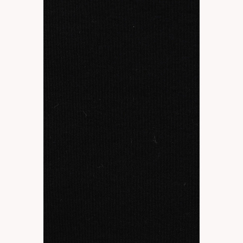 ONE SHOULDER RIB TANK-BLACK-