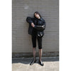 FAKE LEATHER BALLOON JACKET-BLACK-