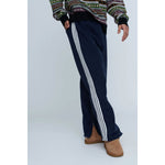 Fleece Loose Fit Track Pants -NAVY-