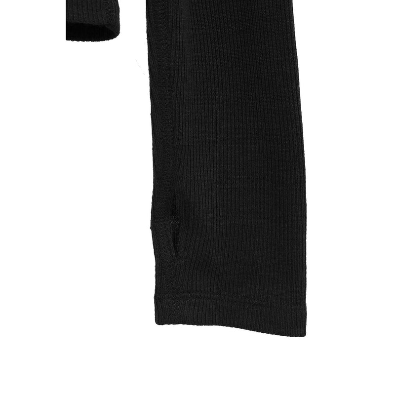 WOOL RIB HOODED TIGHT TOPS -BLACK-