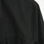 ブロードギャザーシャツ-BLACK-